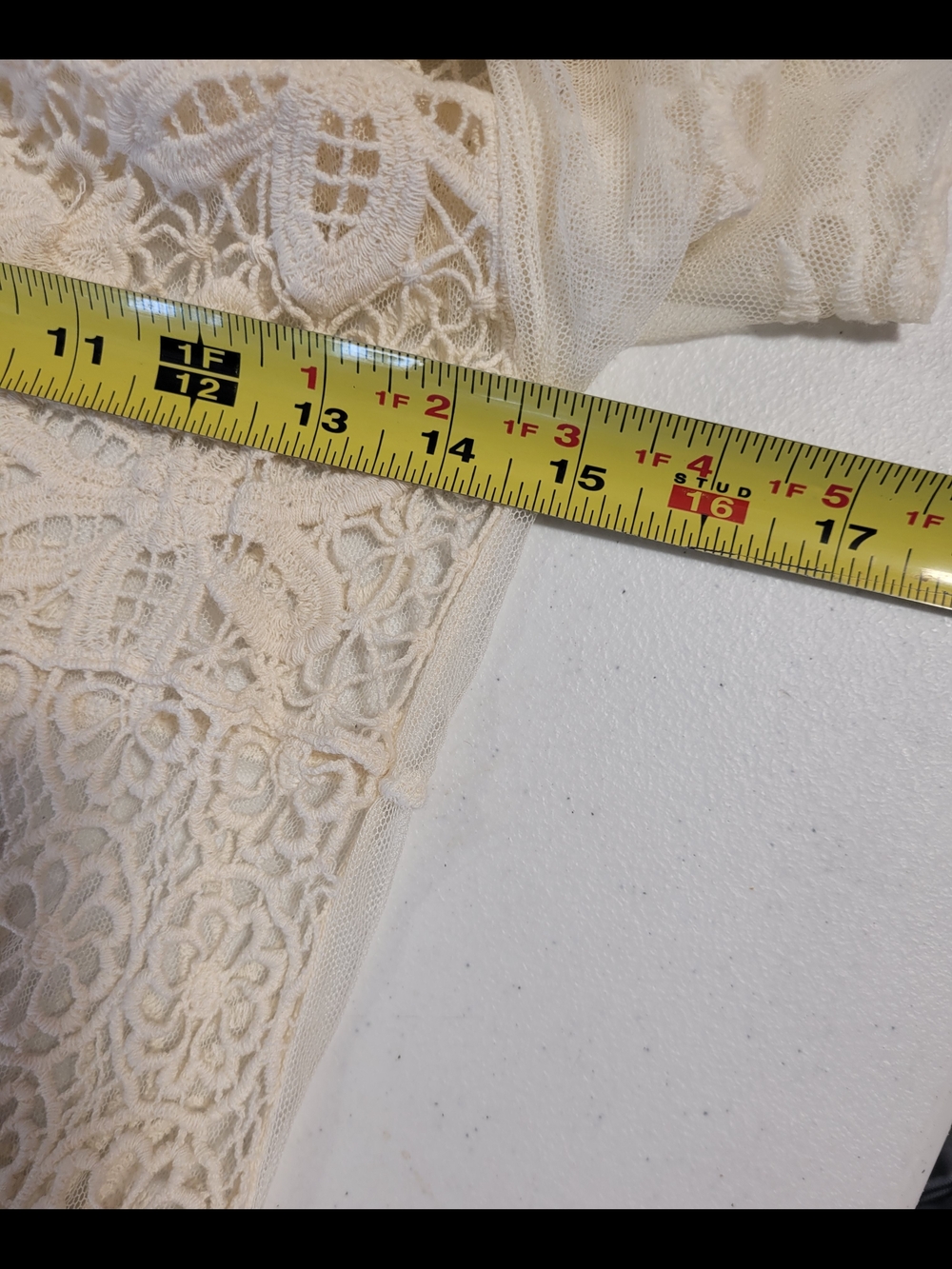 SJS Cream Crochet Lace Long-Sleeve Top - Picture 3 of 4